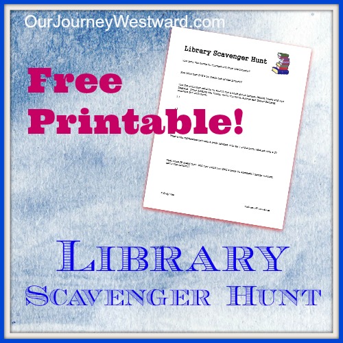 Library Scavenger Hunt | Our Journey Westward