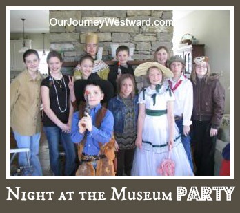 Kids dressed up for a Night at the Museum Party