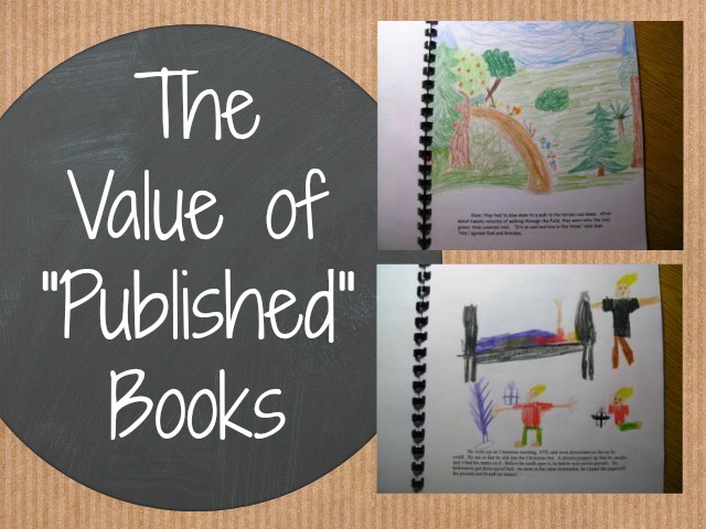 Homemade books with colored pencil illustrations. For a blog post about publishing books