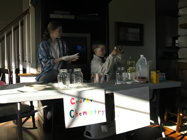 children demonstrating a science experiment