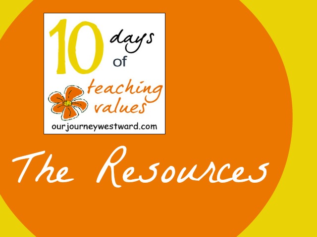 10 Days of Teaching Values logo on orange and yellow background.