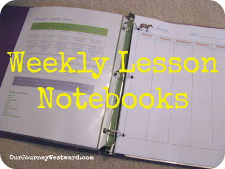 Weekly Lesson Notebooks | Our Journey Westward