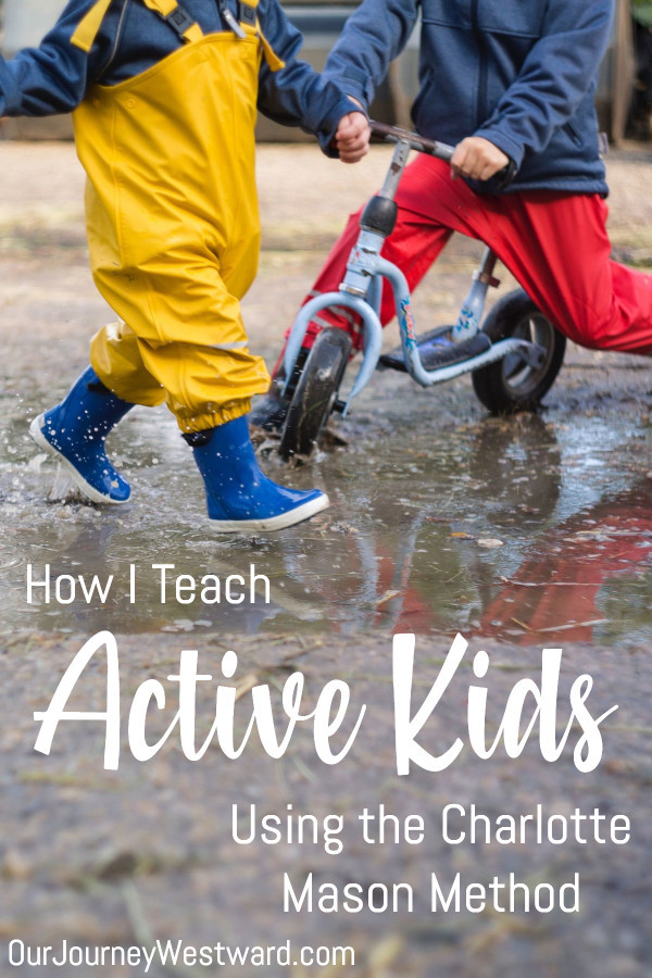 kids playing in rain puddle advertising a blog post about active kids