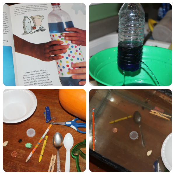 Water experiments as part of an ocean unit study