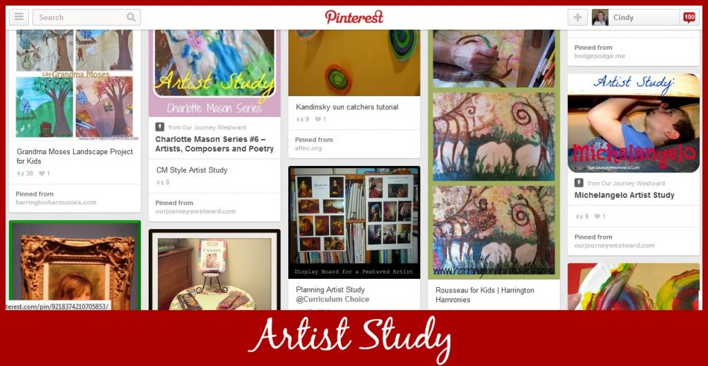 Cindy West's Artist Study Pinterest Board