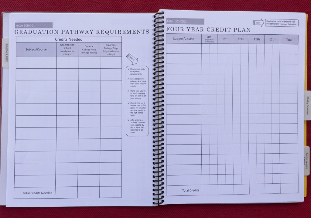 student planner page