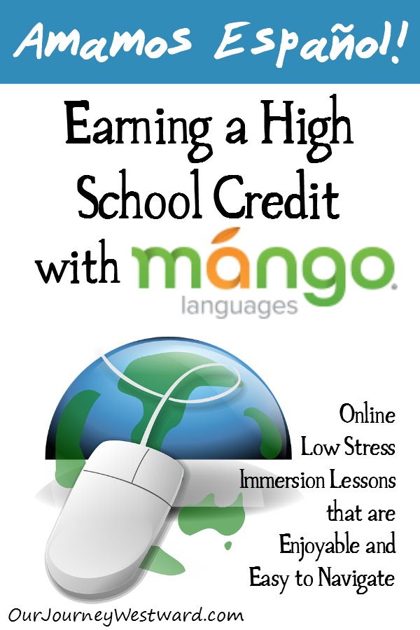 A computer mouse and a globe on an image about earning a high school credit with mango