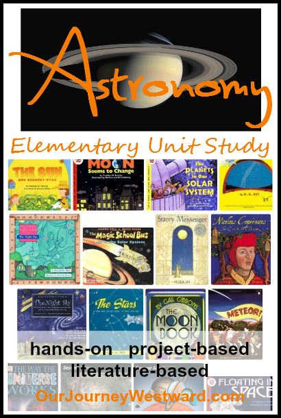 blog title picture with several images of astronomy books for kids