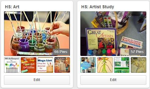 Cindy West's art boards will give your homeschool plenty of ideas for art lessons!