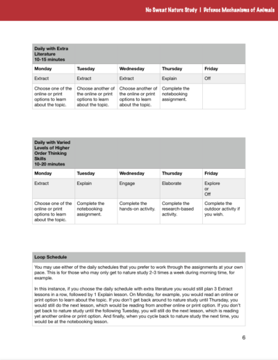 Defense Mechanisms of Animals curriculum page