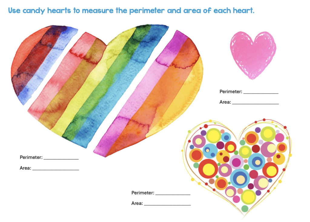 pictures of hearts for children to measure
