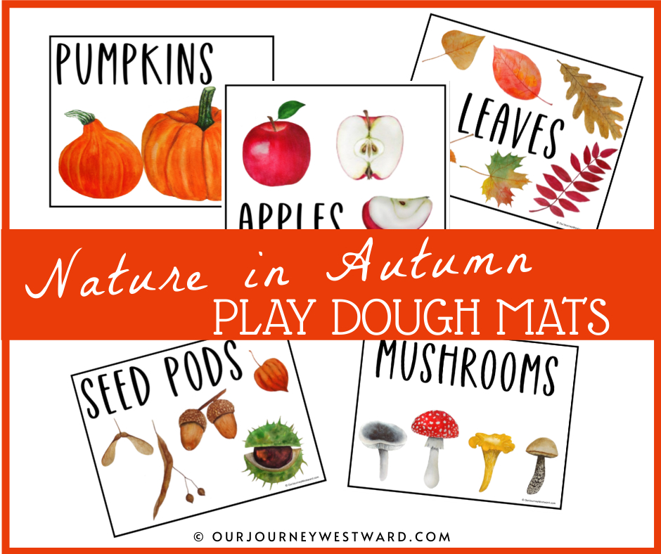 play dough mats with autumn nature pictures