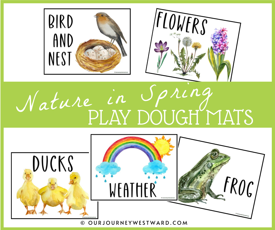 Have fun playing and learning with these spring play dough mats!