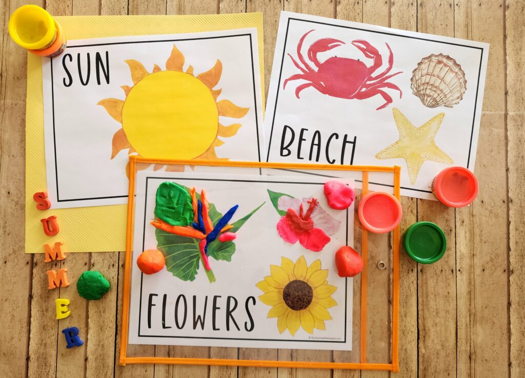 Enjoy these summer play dough mats!