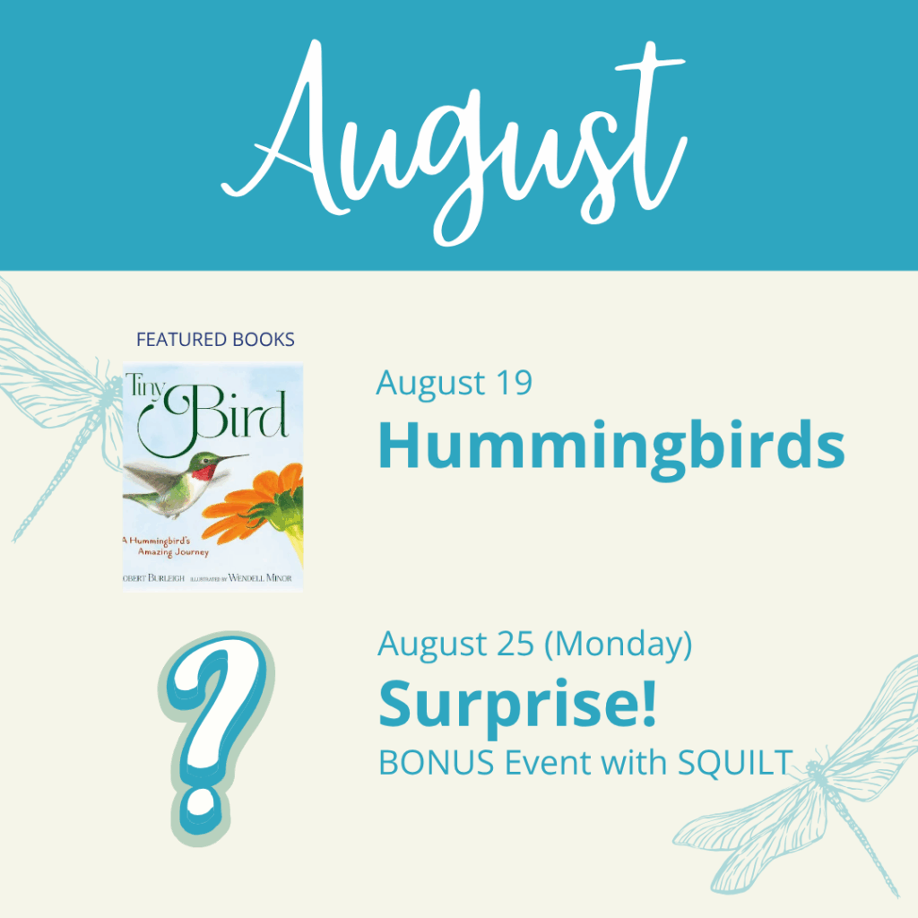 teal and cream image with bookcover about hummingbird and question mark
