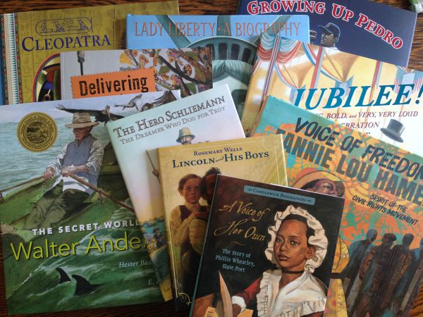 Teach biography writing using picture books as examples.