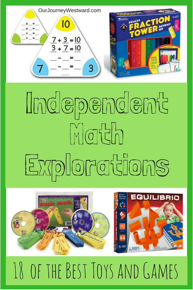 Your elementary students will love these independent math explorations. Math toys and math games make learning fun! #homeschool #math