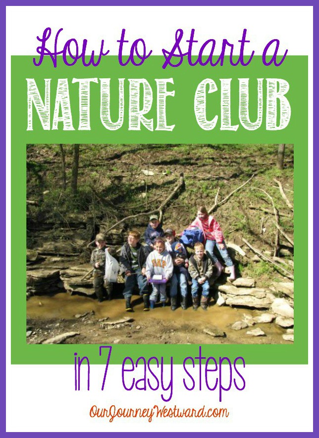 Kids pose in a group beside a creek. Used as a blog image about how to start a nature club.