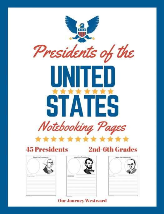 Presidents of the United States Notebooking Pages for 2nd-6th Grades
