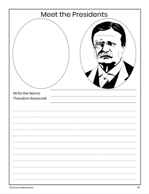 Presidents of the United States Notebooking Pages for 2nd-6th Grades