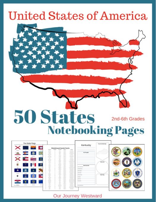 U.S. 50 States Notebooking Pages for 2nd-6th Grades
