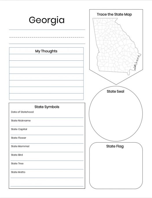 U.S. 50 States Notebooking Pages for 2nd-6th Grades