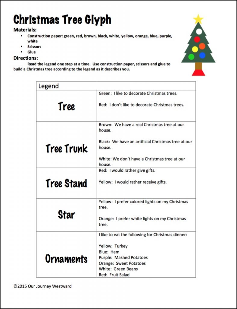 Free Christmas Tree Glyph Printable