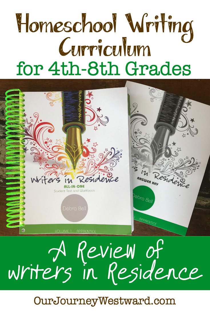 Writers in Residence by Debra Bell from Apologia is a great writing and language arts curriculum for 4th-8th graders.