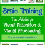 We love brain training activities! They have made such a difference in our homeschool. Here is a list of several activities we use to strengthen visual attention and visual processing.